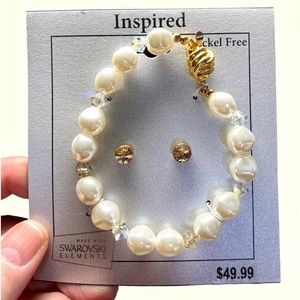 INSPIRED SWAROVSKI ELEMENTS BRACELET AND EARRINGS SET